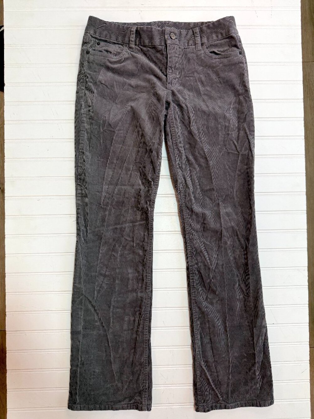 J.Crew Favorite Fit Gray Corduroy Pants Womens 6R Straight Leg Stretch Casual